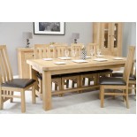 Bordeaux Oak Twin Panel GRAND Extending Dining Table 